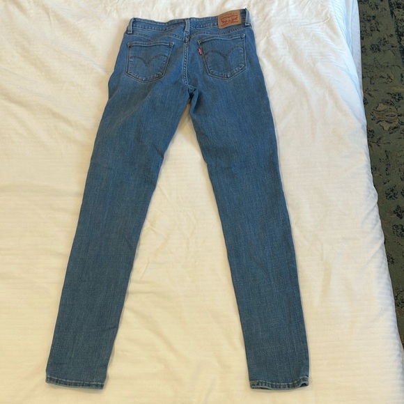 Women’s w28L31.5” Levi's red tab Blue denim Straight Leg Jeans skinny filiforme - Picture 7 of 15
